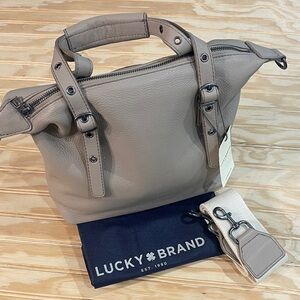 Lucky Brand Taupe Leather Tote NWT